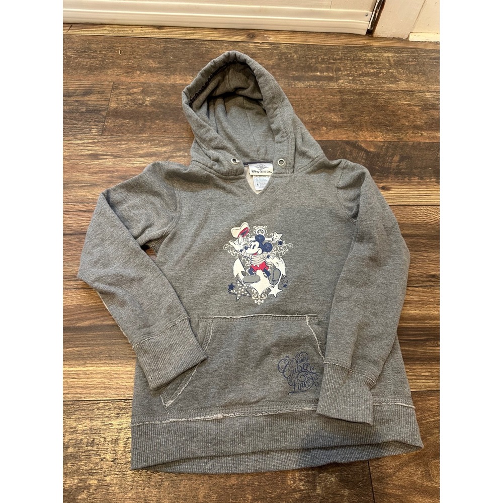 Disney Cruise Line‎ Mickey Minnie Mouse Gray Hoodie Sweatshirt Kids M